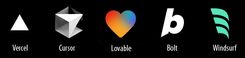 Vercel, Cursor, Lovable, Bolt, Windsurf